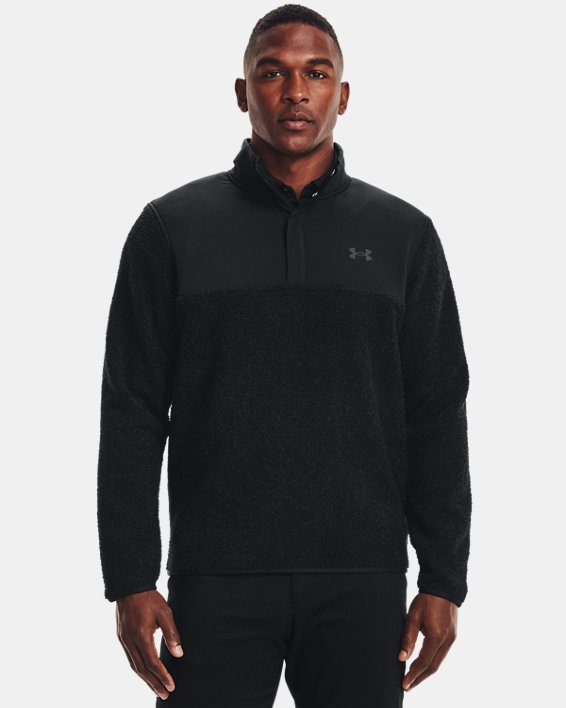 Men's UA SweaterFleece Pile Pullover, Black, pdpMainDesktop image number 0